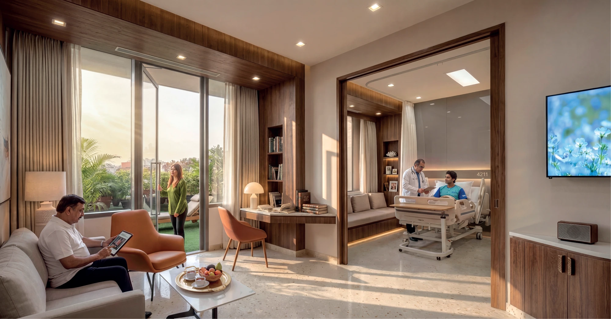 Patient suite room at a Max Healthcare partner facility (official image)